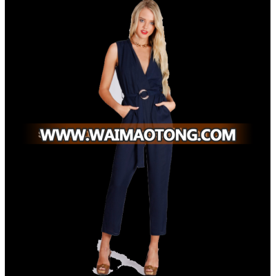 Navy Buckle Jumpsuit